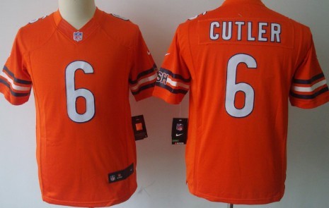 Nike Chicago Bears #6 Jay Cutler Orange Limited Kids Jersey 