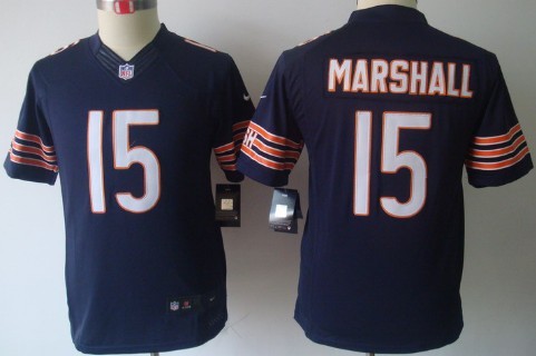 Nike Chicago Bears #15 Brandon Marshall Blue Limited Kids Jersey 