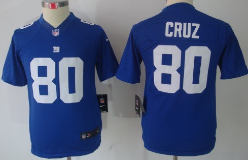 Nike New York Giants #80 Victor Cruz Blue Game Kids Jersey 