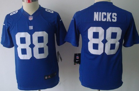 Nike New York Giants #88 Hakeem Nicks Blue Limited Kids Jersey 