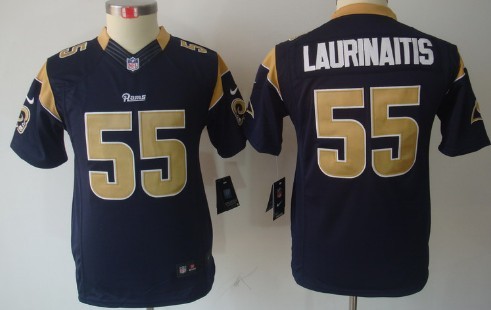 Nike St. Louis Rams #55 James Laurinaitis Navy Blue Limited Kids Jersey 