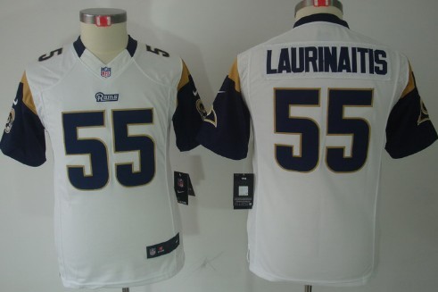 Nike St. Louis Rams #55 James Laurinaitis White Limited Kids Jersey 