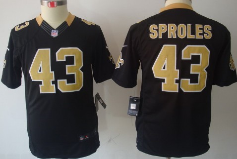 Nike New Orleans Saints #43 Darren Sproles Black Limited Kids Jersey 