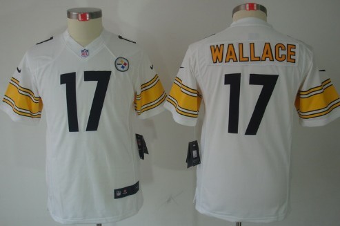 Nike Pittsburgh Steelers #17 Mike Wallace White Limited Kids Jersey 