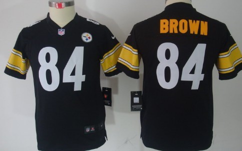 Nike Pittsburgh Steelers #84 Antonio Brown Black Limited Kids Jersey 