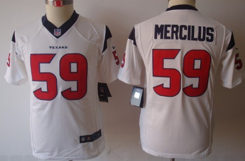 Nike Houston Texans #59 Whitney Mercilus White Limited Kids Jersey 