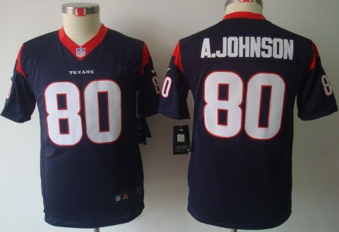 Nike Houston Texans #80 Andre Johnson Blue Limited Kids Jersey 