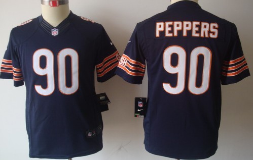 Nike Chicago Bears #90 Julius Peppers Blue Limited Kids Jersey 