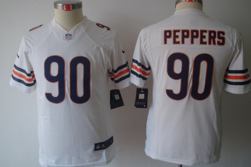 Nike Chicago Bears #90 Julius Peppers White Limited Kids Jersey 