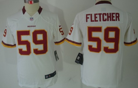 Nike Washington Redskins #59 London Fletcher White Limited Kids Jersey 