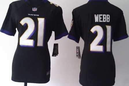 Nike Baltimore Ravens #21 Lardarius Webb Black Game Womens Jersey 