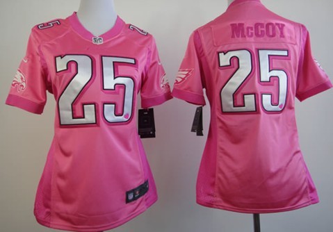 Nike Philadelphia Eagles #25 LeSean McCoy Pink Love Womens Jersey 