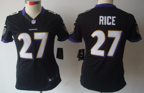 Nike Baltimore Ravens #27 Ray Rice Black Limited Womens Jersey 