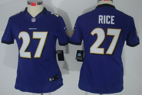 Nike Baltimore Ravens #27 Ray Rice Purple Limited Womens Jersey 