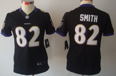 Nike Baltimore Ravens #82 Torrey Smith Black Limited Womens Jersey 