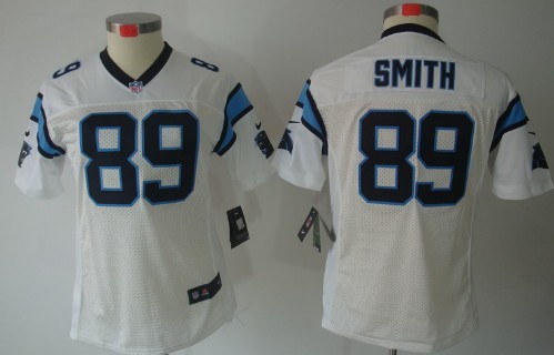 Nike Carolina Panthers #89 Steve Smith White Limited Womens Jersey 