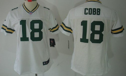 Nike Green Bay Packers #18 Randall Cobb White Limited Womens Jersey 