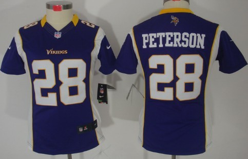 Nike Minnesota Vikings #28 Adrian Peterson Purple Limited Womens Jersey 