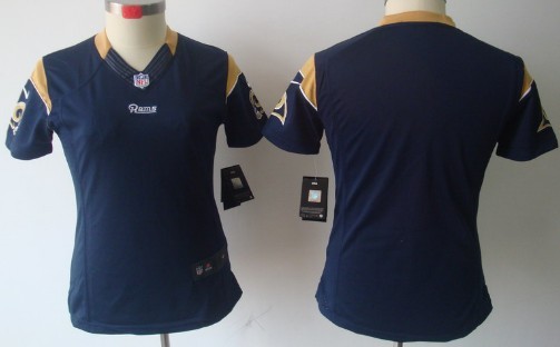 Nike St. Louis Rams Blank Navy Blue Limited Womens Jersey 