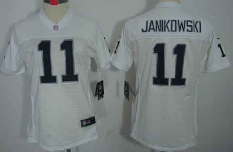 Nike Oakland Raiders #11 Sebastian Janikowski White Limited Womens Jersey 