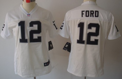 Nike Oakland Raiders #12 Jacoby Ford White Limited Womens Jersey 