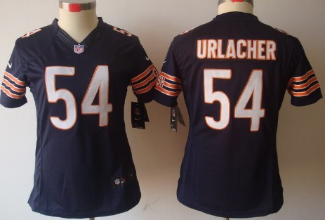 Nike Chicago Bears #54 Brian Urlacher Blue Limited Womens Jersey 