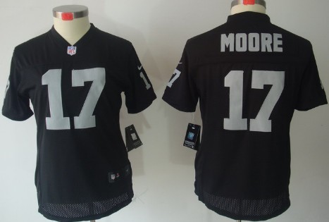 Nike Oakland Raiders #17 Denarius Moore Black Limited Womens Jersey 