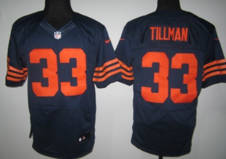 Nike Chicago Bears #33 Charles Tillman Blue With Orange Elite Jersey 