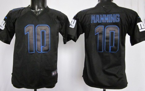 Nike New York Giants #10 Eli Manning Black Impact Limited Kids Jersey