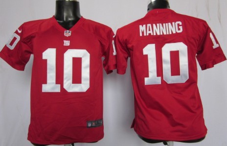 Nike New York Giants #10 Eli Manning Red Game Kids Jersey 