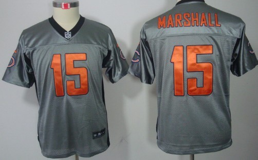 Nike Chicago Bears #15 Brandon Marshall Gray Shadow Kids Jersey 