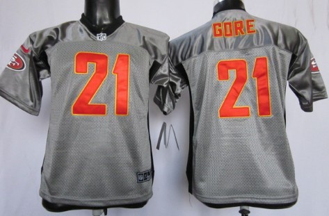 Nike San Francisco 49ers #21 Frank Gore Gray Shadow Kids Jersey 