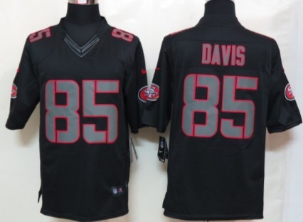 Nike San Francisco 49ers #85 Vernon Davis Black Impact Limited Jersey 