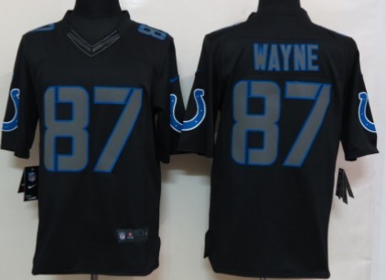 Nike Indianapolis Colts #87 Reggie Wayne Black Impact Limited Jersey 