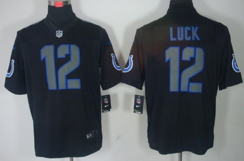 Nike Indianapolis Colts #12 Andrew Luck Black Impact Limited Jersey 