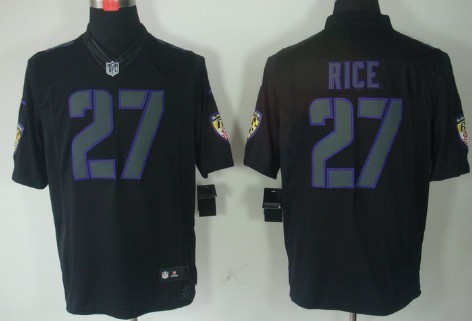 Nike Baltimore Ravens #27 Ray Rice Black Impact Limited Jersey 