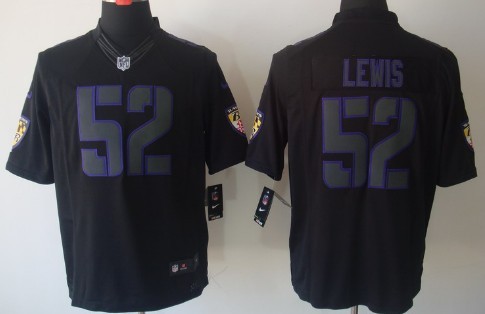 Nike Baltimore Ravens #52 Ray Lewis Black Impact Limited Jersey 