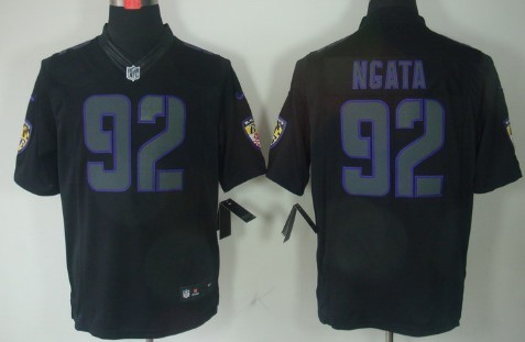 Nike Baltimore Ravens #92 Haloti Ngata Black Impact Limited Jersey 