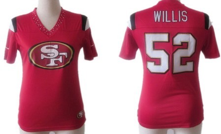 Nike San Francisco 49ers #52 Patrick Willis 2012 Red Womens Field Flirt Fashion Jersey 