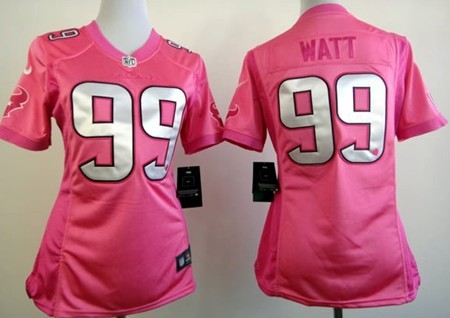 Nike Houston Texans #99 J.J. Watt Pink Love Womens Jersey 