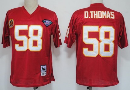 Kansas City Chiefs #58 Derrick Thomas Red 75TH Throwback Jersey 