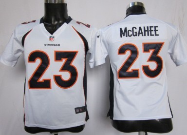 Nike Denver Broncos #23 Willis McGahee White Game Kids Jersey 