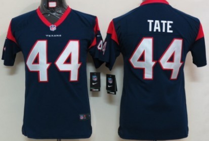 Nike Houston Texans #44 Ben Tate Blue Game Kids Jersey 