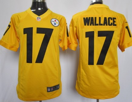 Nike Pittsburgh Steelers #17 Mike Wallace Yellow Game Jersey 