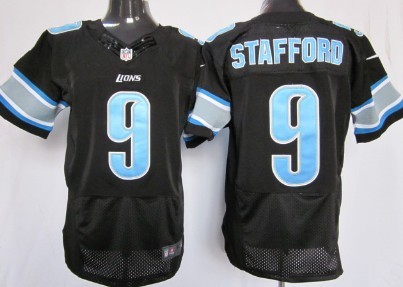 Nike Detroit Lions #9 Matthew Stafford Black Elite Jersey