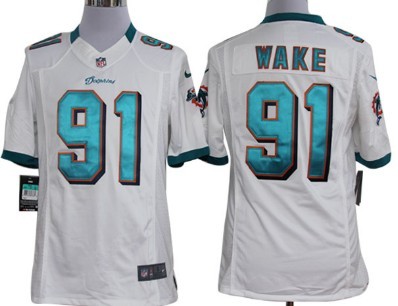 Nike Miami Dolphins #91 Cameron Wake White Limited Jersey 