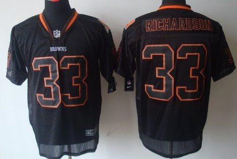 Nike Cleveland Browns #33 Trent Richardson Lights Out Black Elite Jersey 