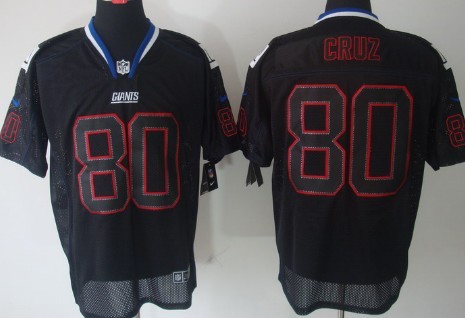 Nike New York Giants #80 Victor Cruz Lights Out Black Elite Jersey