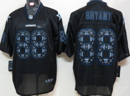 Nike Dallas Cowboys #88 Dez Bryant Lights Out Black Ornamented Elite Jersey 