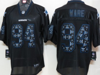 Nike Dallas Cowboys #94 DeMarcus Ware Lights Out Black Ornamented Elite Jersey 